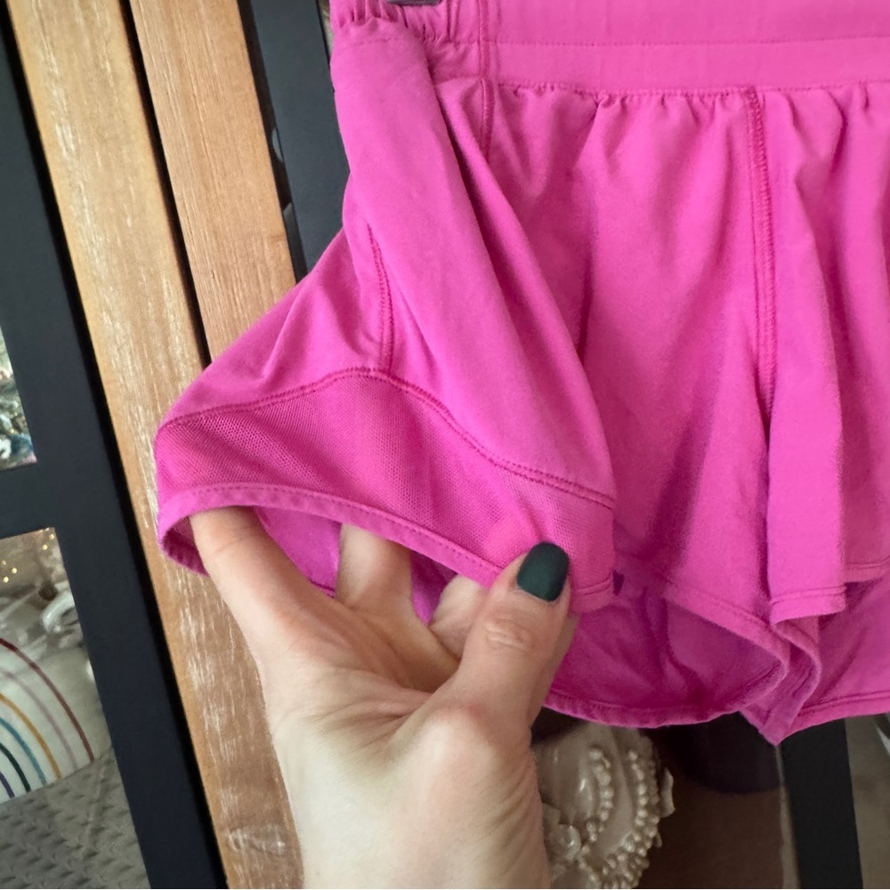 Lululemon Hotty Hot Shorts II 4" Pink Highlight neon mid-rise running workout - Picture 8 of 12